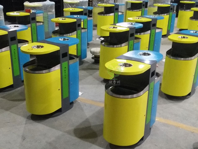 山東淄博森林公園采購(gòu)不銹鋼烤漆戶(hù)外果皮箱